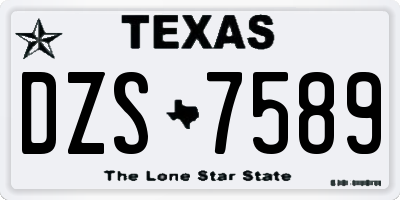TX license plate DZS7589