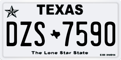 TX license plate DZS7590