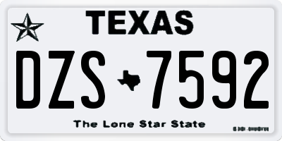 TX license plate DZS7592