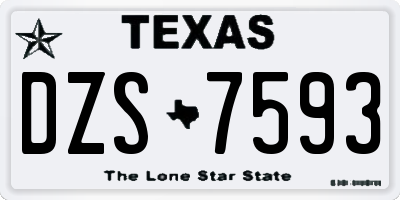 TX license plate DZS7593