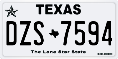 TX license plate DZS7594