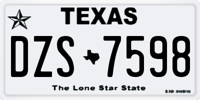 TX license plate DZS7598