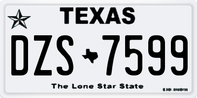 TX license plate DZS7599