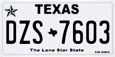 TX license plate DZS7603