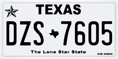 TX license plate DZS7605