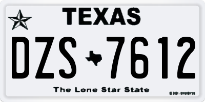 TX license plate DZS7612