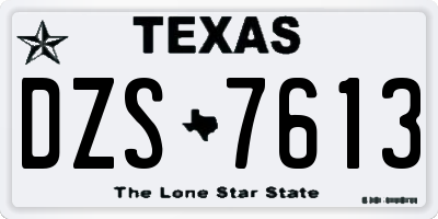 TX license plate DZS7613
