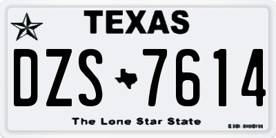 TX license plate DZS7614