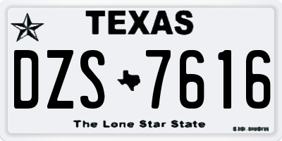 TX license plate DZS7616