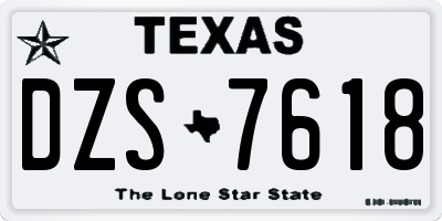TX license plate DZS7618