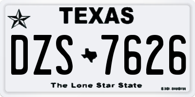 TX license plate DZS7626