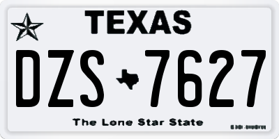 TX license plate DZS7627
