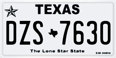 TX license plate DZS7630
