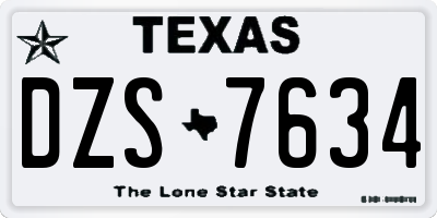 TX license plate DZS7634