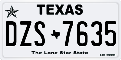 TX license plate DZS7635