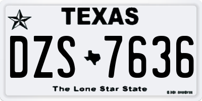 TX license plate DZS7636