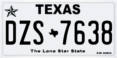 TX license plate DZS7638