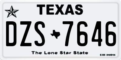 TX license plate DZS7646