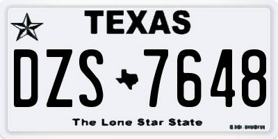 TX license plate DZS7648