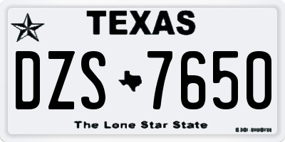 TX license plate DZS7650