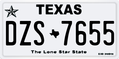 TX license plate DZS7655