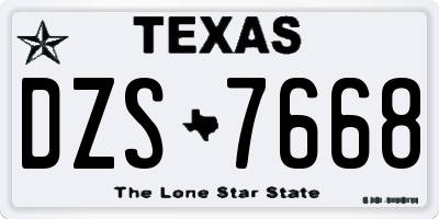 TX license plate DZS7668