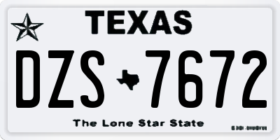 TX license plate DZS7672