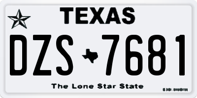 TX license plate DZS7681