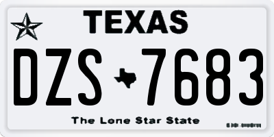TX license plate DZS7683