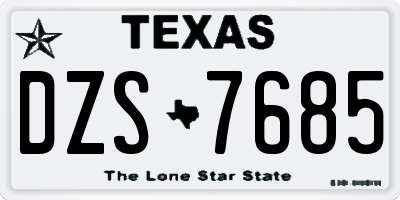 TX license plate DZS7685
