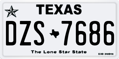 TX license plate DZS7686