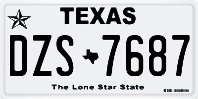 TX license plate DZS7687