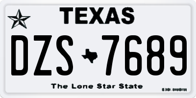 TX license plate DZS7689