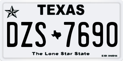 TX license plate DZS7690