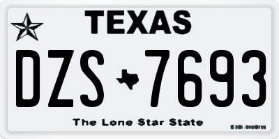TX license plate DZS7693