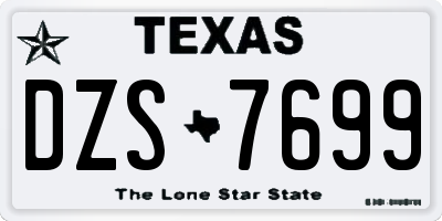 TX license plate DZS7699