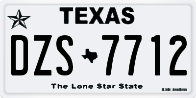 TX license plate DZS7712