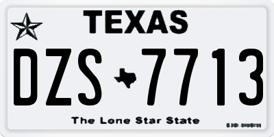 TX license plate DZS7713