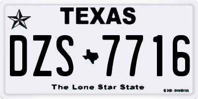 TX license plate DZS7716