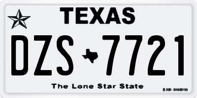 TX license plate DZS7721