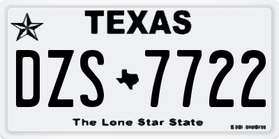 TX license plate DZS7722