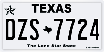 TX license plate DZS7724