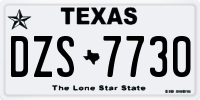 TX license plate DZS7730