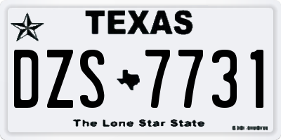 TX license plate DZS7731