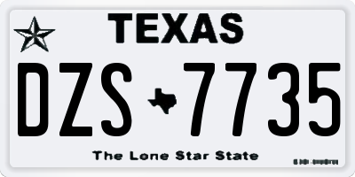 TX license plate DZS7735