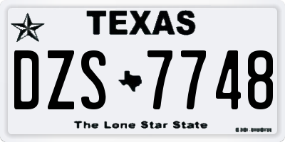 TX license plate DZS7748