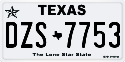 TX license plate DZS7753
