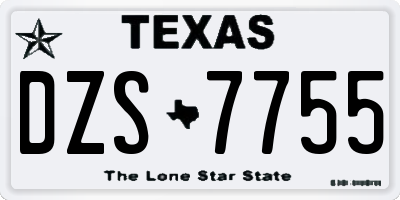 TX license plate DZS7755