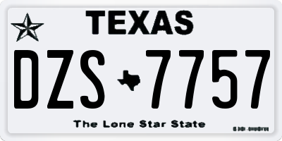 TX license plate DZS7757