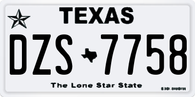 TX license plate DZS7758